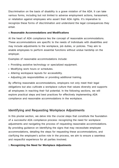 Free ADA (Americans with Disabilities Act) Workplace Adjustments Guide HR Template to Edit Online