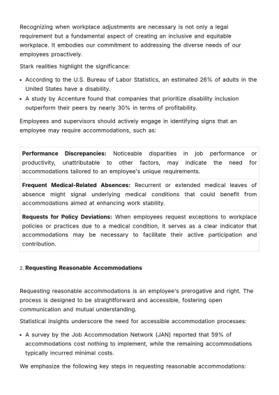 Free ADA (Americans with Disabilities Act) Workplace Adjustments Guide HR Template to Edit Online