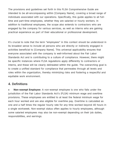 Free FLSA (Fair Labor Standards Act) Comprehensive Guide HR Template to Edit Online