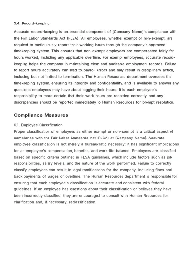 Free FLSA (Fair Labor Standards Act) Comprehensive Guide HR Template to Edit Online