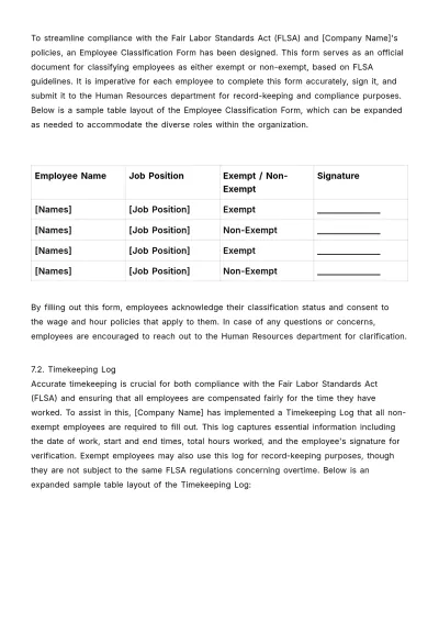 Free FLSA (Fair Labor Standards Act) Comprehensive Guide HR Template to Edit Online