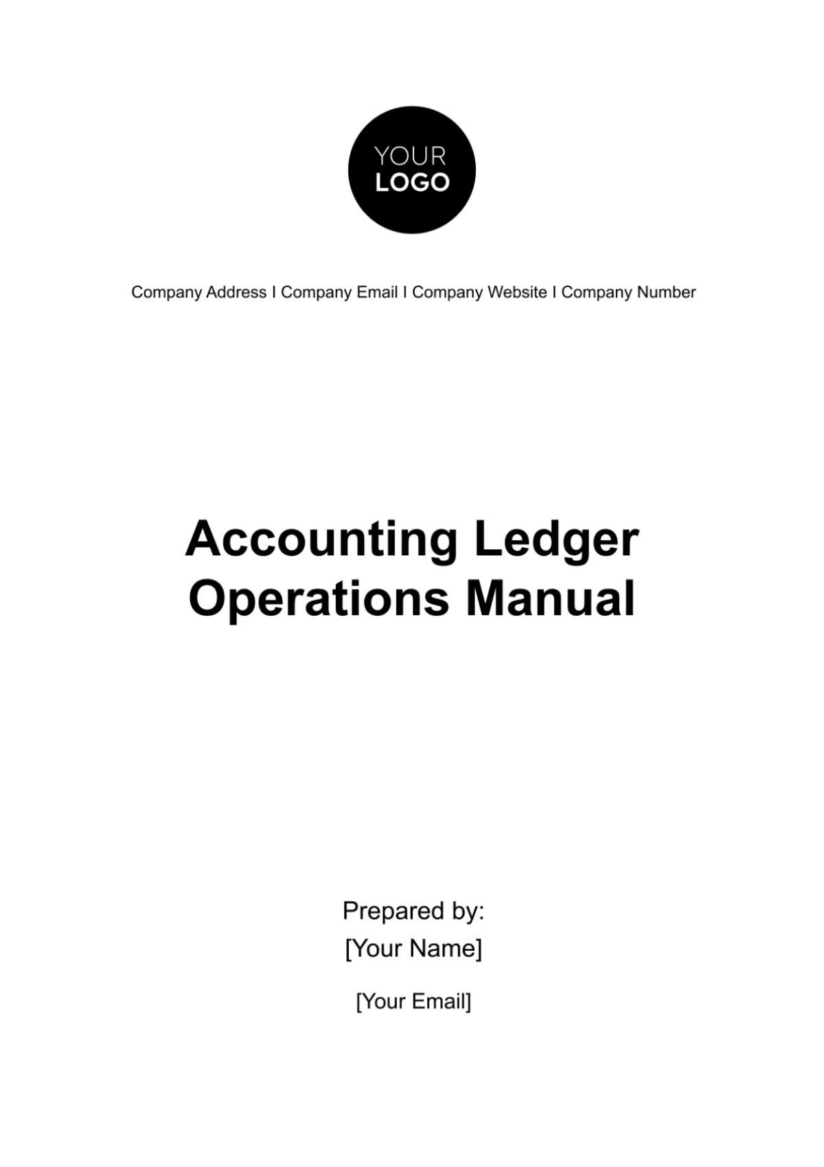 Accounting Ledger Operations Manual Template