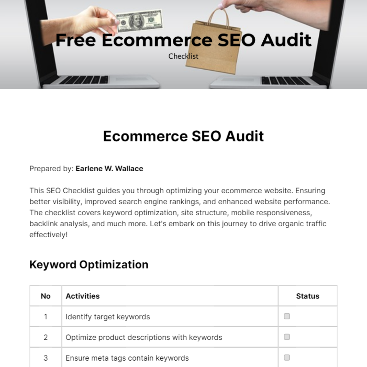 Ecommerce SEO Audit Checklist Template - Edit Online & Download Example ...