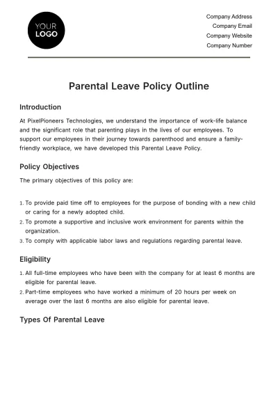 Free Parental Leave Policy Outline HR Template to Edit Online