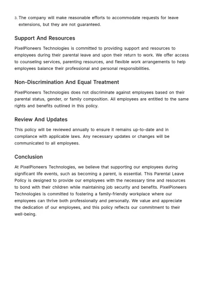 Free Parental Leave Policy Outline HR Template to Edit Online