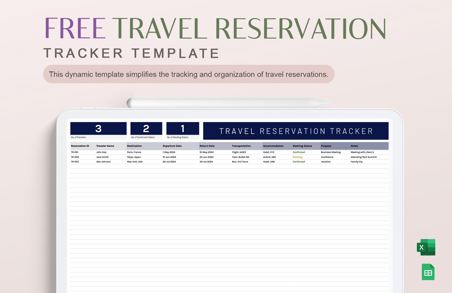 Travel Reservation Tracker Template