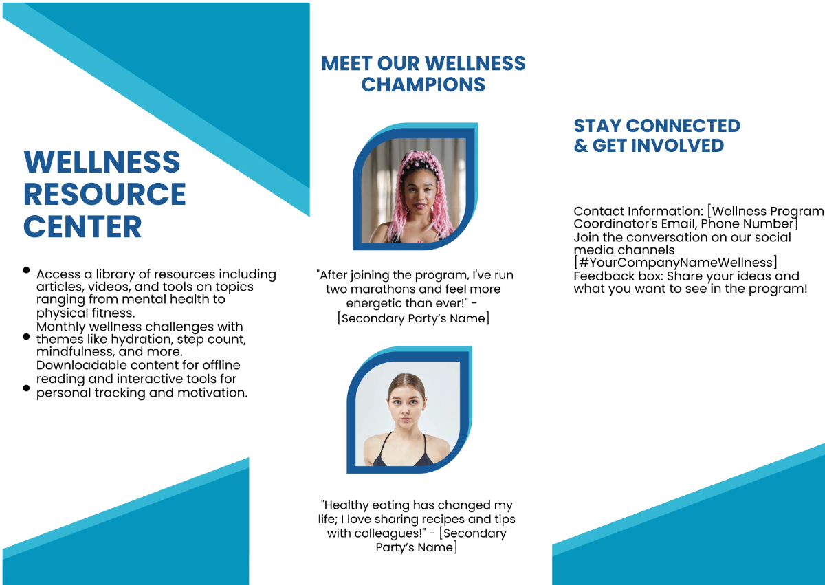 Free Health and Wellness Program Brochure Template to Edit Online
