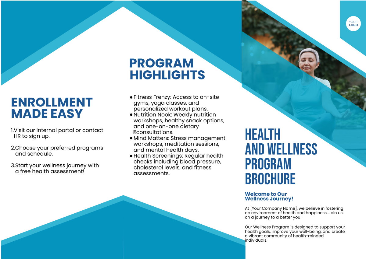 Health and Wellness Program Brochure Template