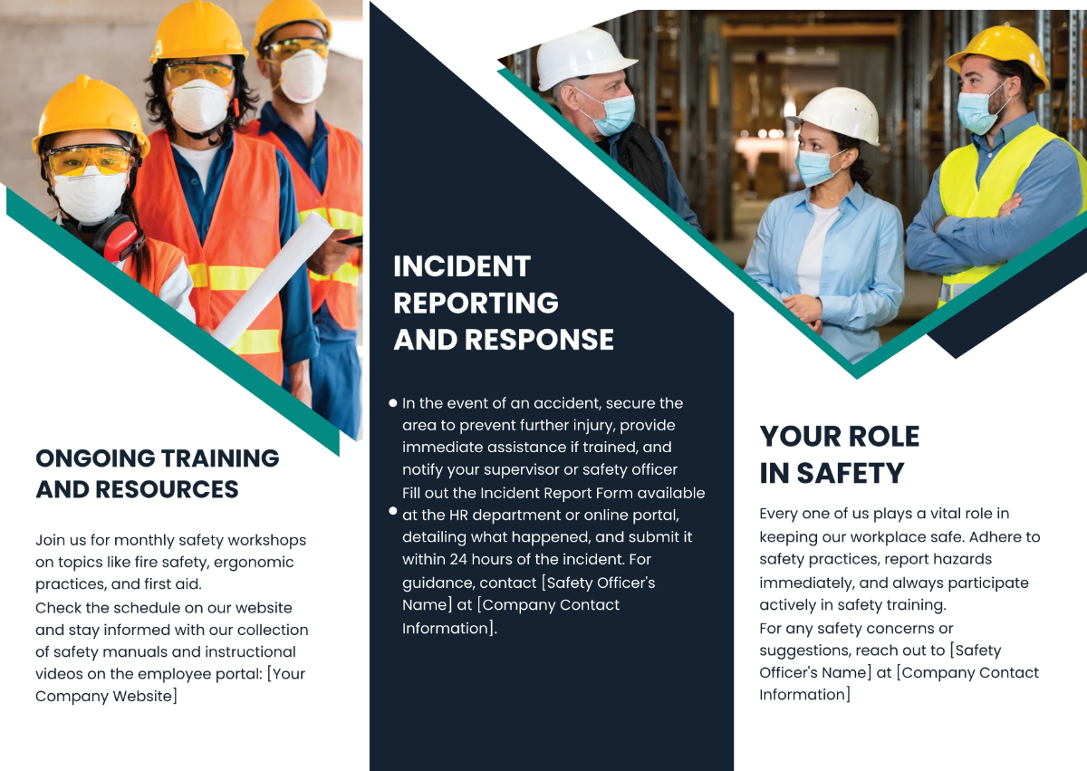 Free Workplace Accident Prevention Brochure Template to Edit Online