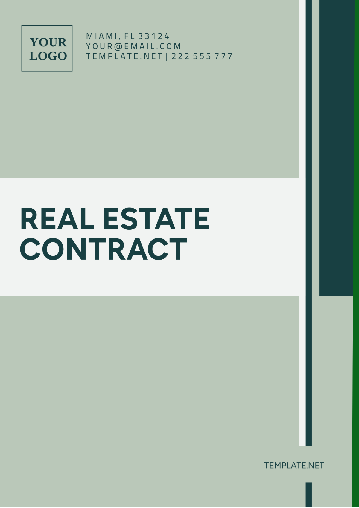 Real Estate Contract Template - Edit Online & Download