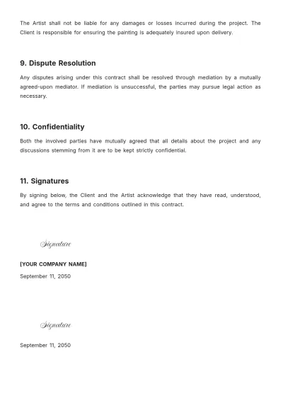 Free Painting Contract Template to Edit Online