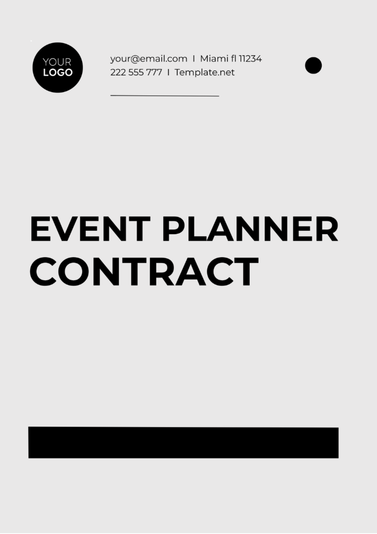 Event Planner Contract Template