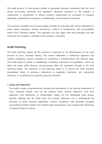 Free Account Audit Protocol Template to Edit Online