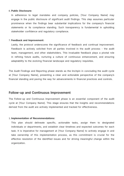 Free Account Audit Protocol Template to Edit Online