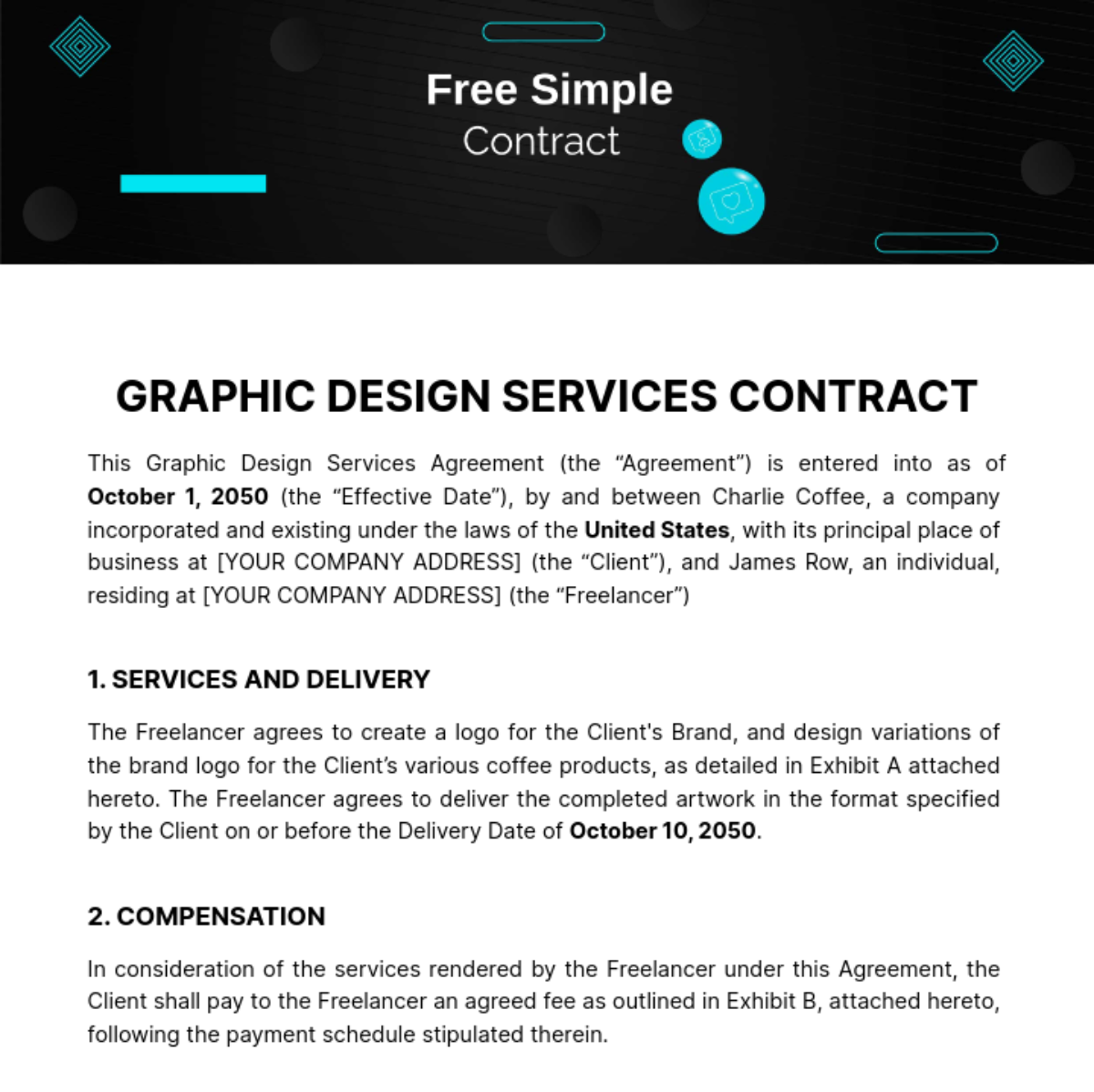 FREE Contract Templates & Examples - Edit Online & Download | Template ...