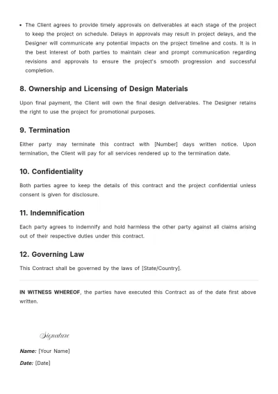 Free Design Contract Template to Edit Online