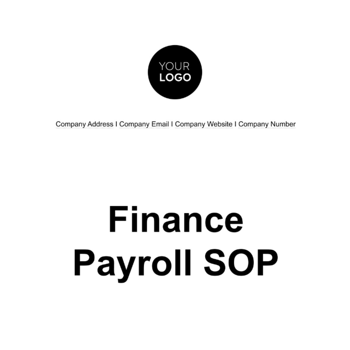 Finance Payroll SOP Template