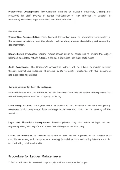 Free Accounting Ledger Maintenance Compliance Document Template to Edit Online