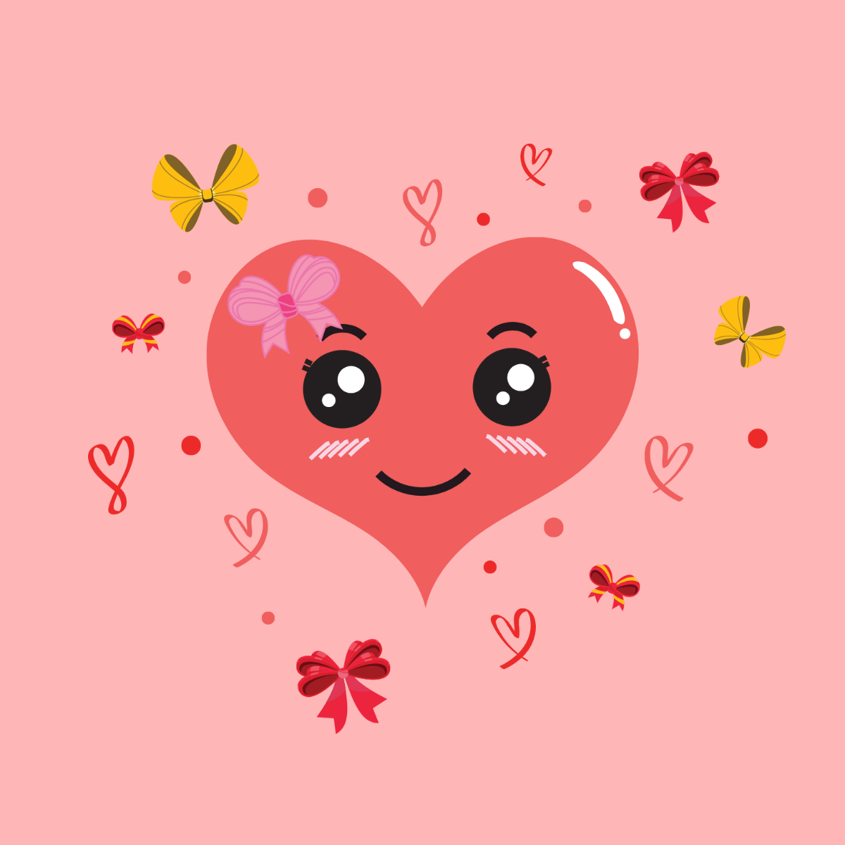 Cute Hearts for Valentine's Day Template