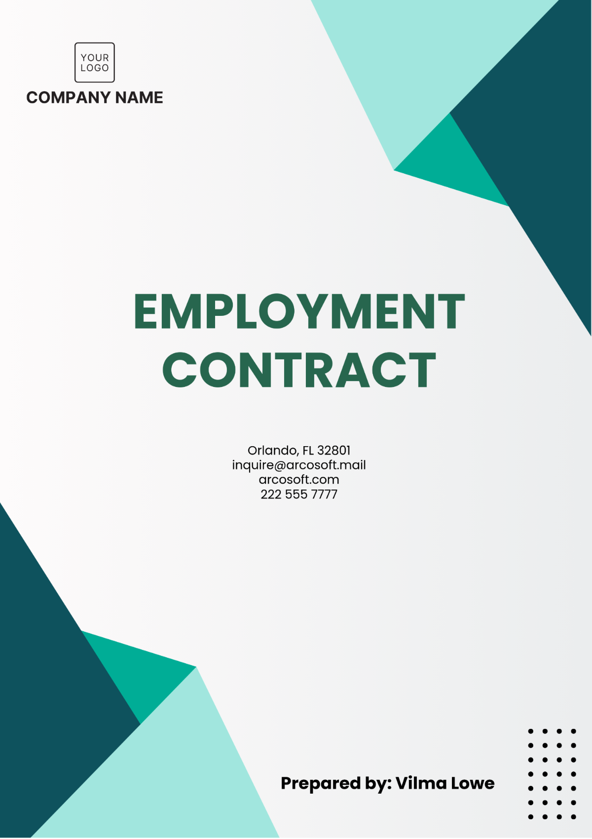 Professional Employment Contract Template