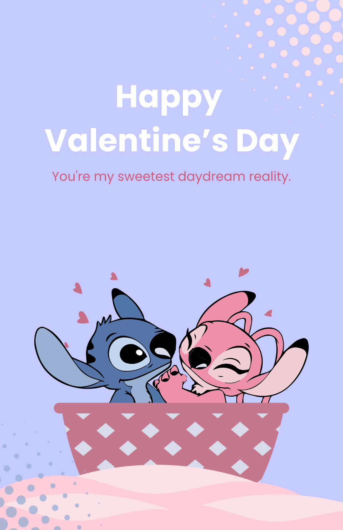 Cute Stitch Wallpaper for Valentine's Day Template