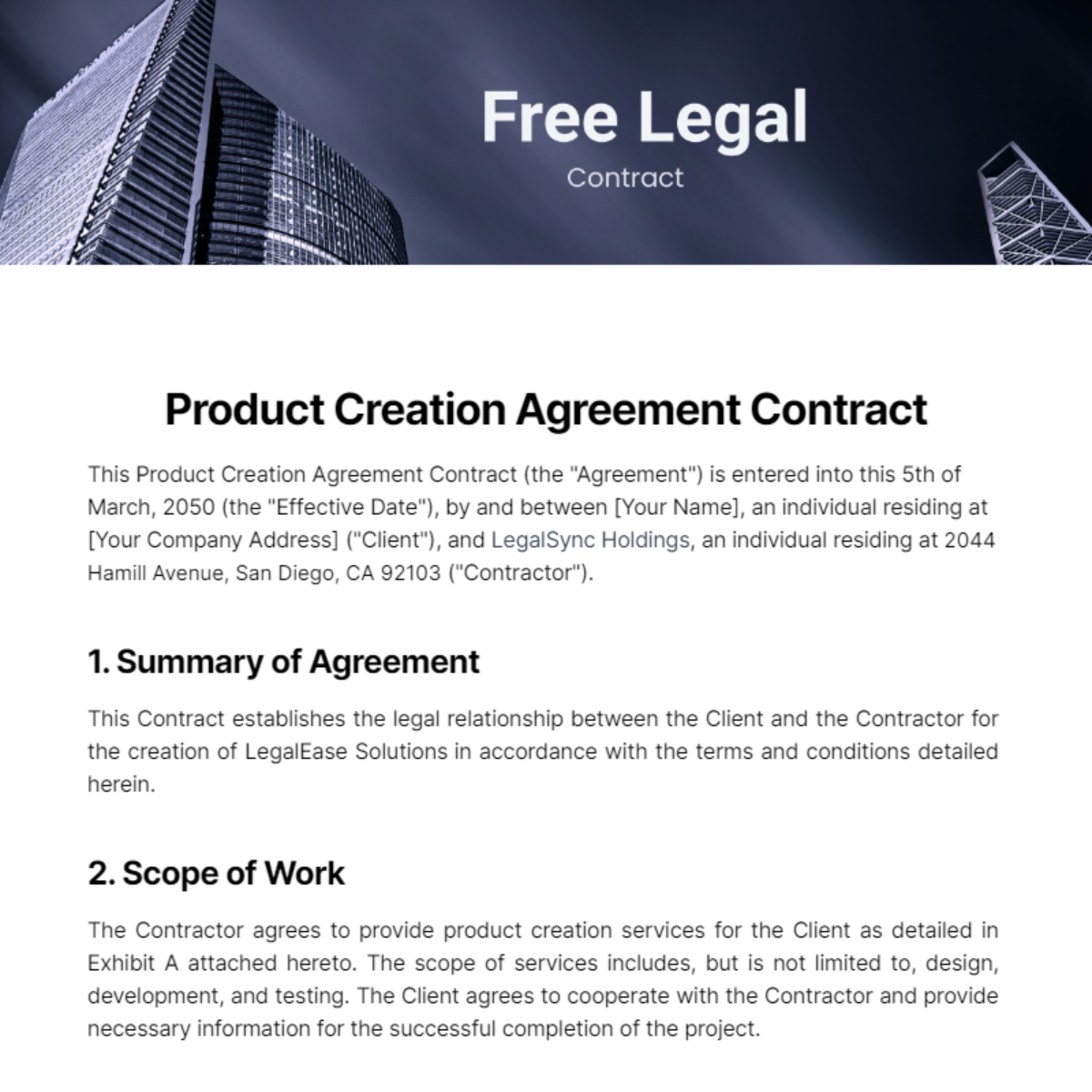 FREE Contract Templates Examples Edit Online Download Template   Legal Contract Edit Online 2 