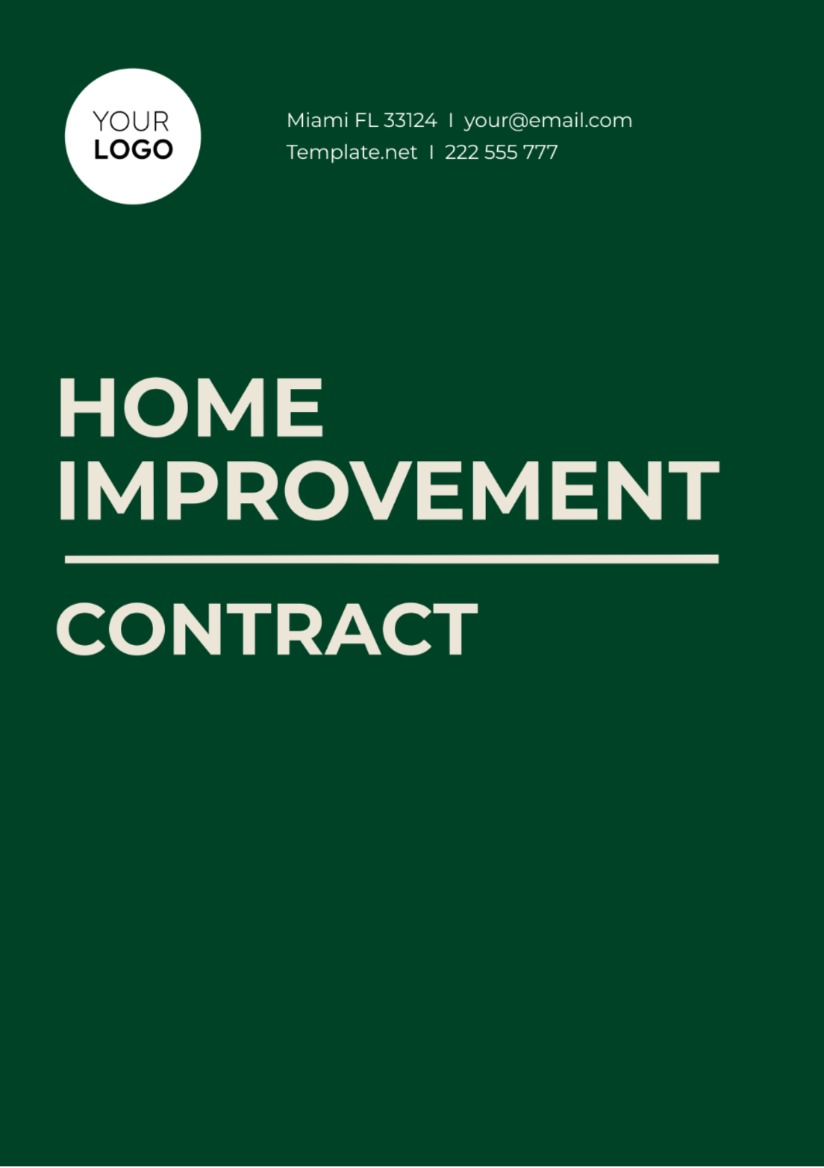 Home Improvement Contract Template