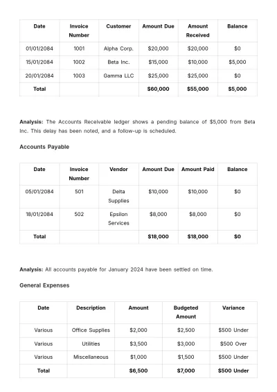 Free Accounting Ledger Review Template to Edit Online