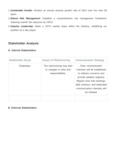 Free Financial System Restructuring Plan Template to Edit Online