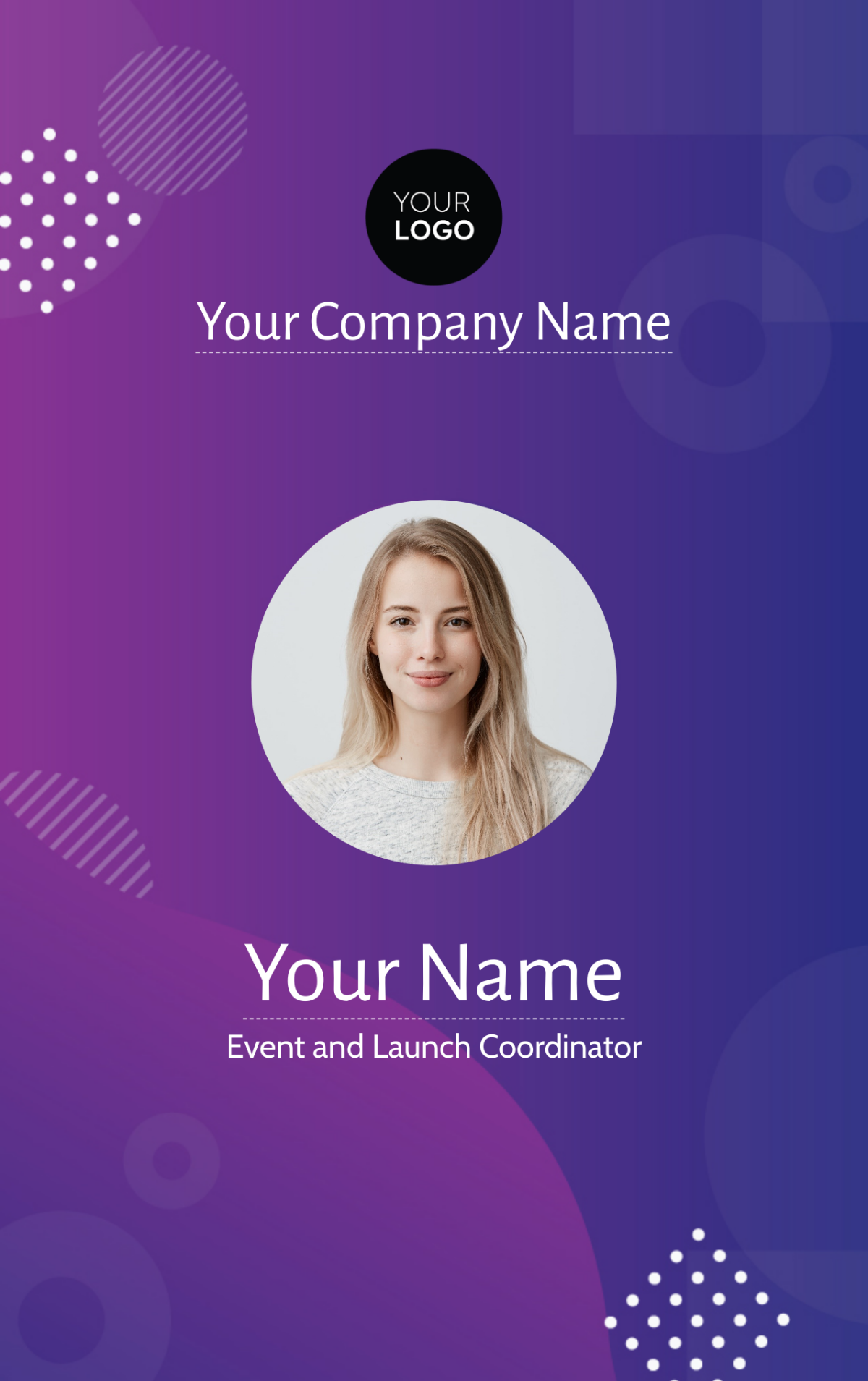 Event and Launch Coordinator ID Card Template