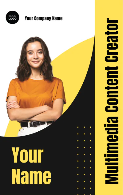 Free Multimedia Content Creator ID Card Template to Edit Online