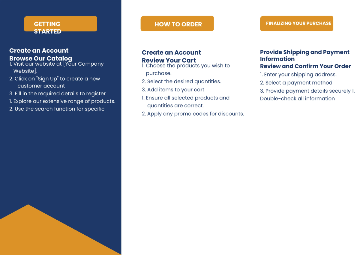 Free Sales How to Order Pamphlet Template to Edit Online