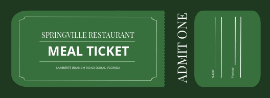 Submission Guidelines Lunch Ticket Meal Ticket Template Free Download 