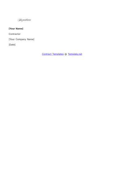 Free Contractor Contract Template to Edit Online