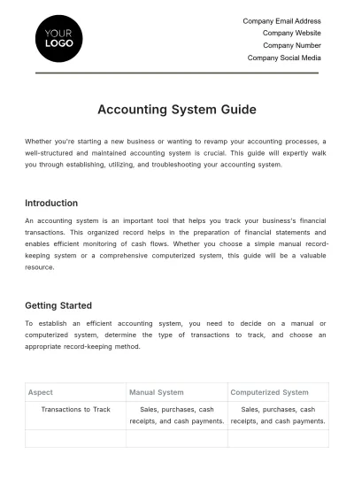 Free Accounting System Guide Template to Edit Online