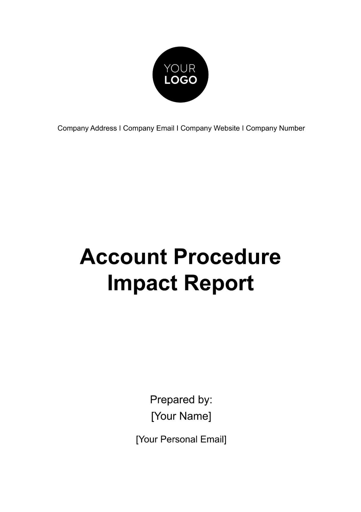 Free Account Procedure Impact Report Template