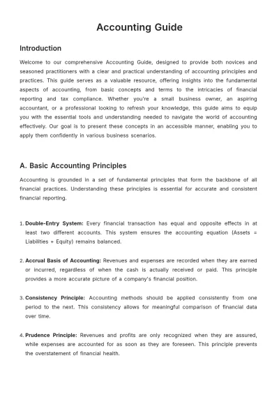 Free Accounting Guide Template to Edit Online