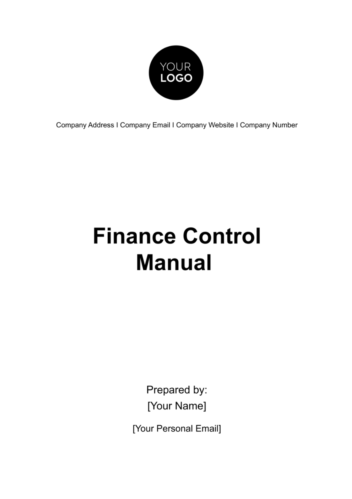 Finance Control Manual Template