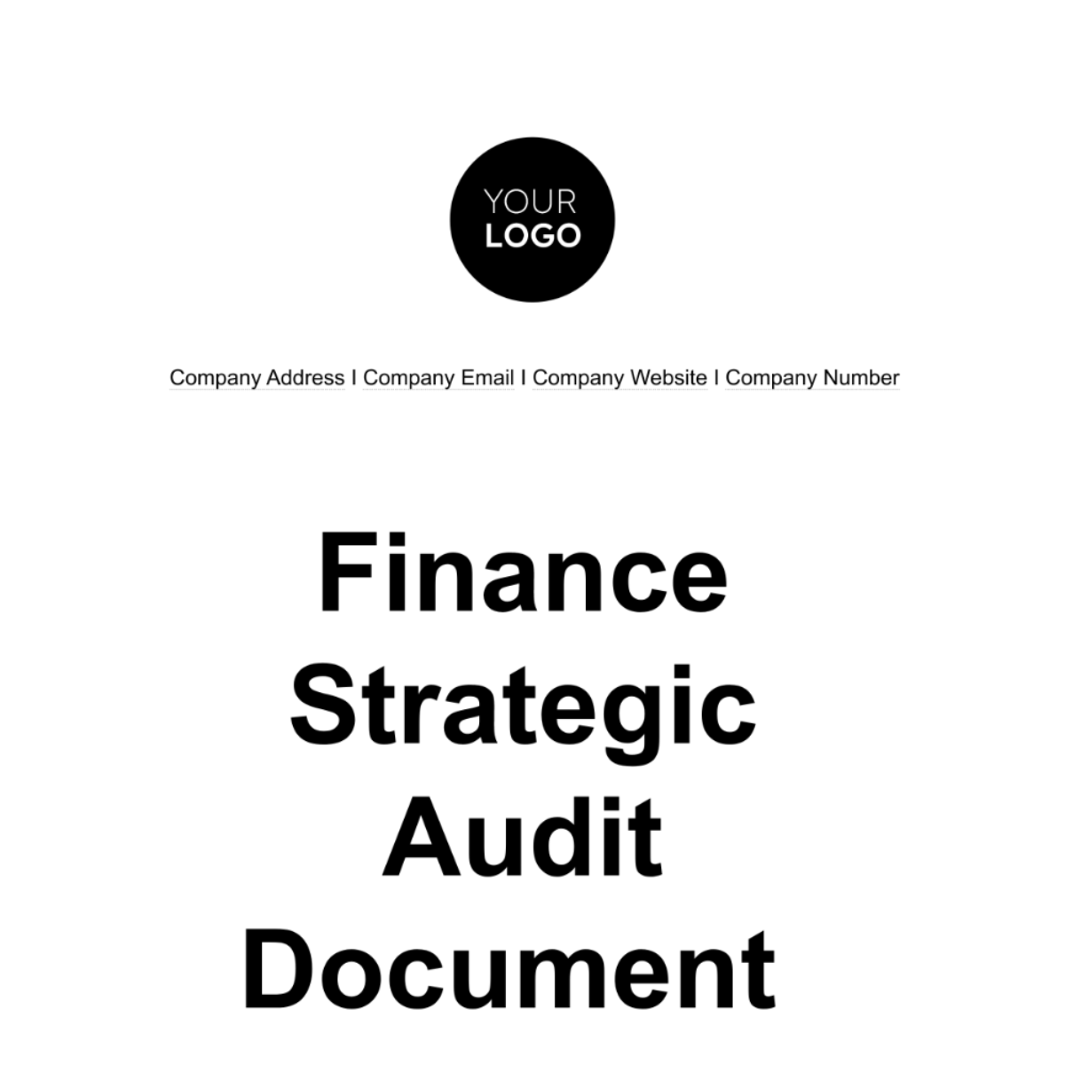 Finance Strategic Audit Document Template