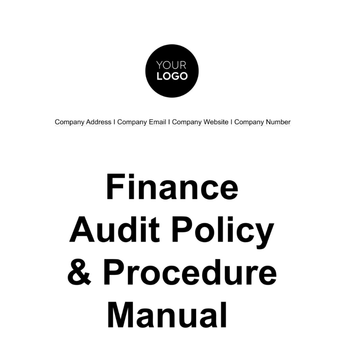 Finance Audit Policy & Procedure Manual Template