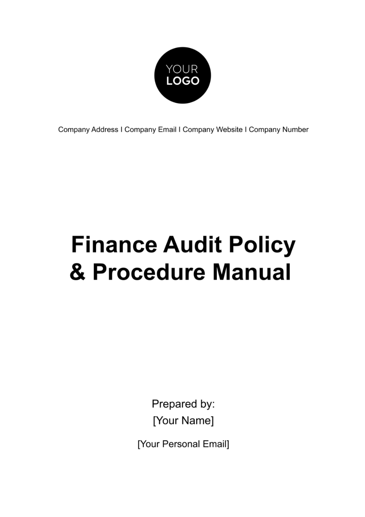 Finance Audit Policy & Procedure Manual Template