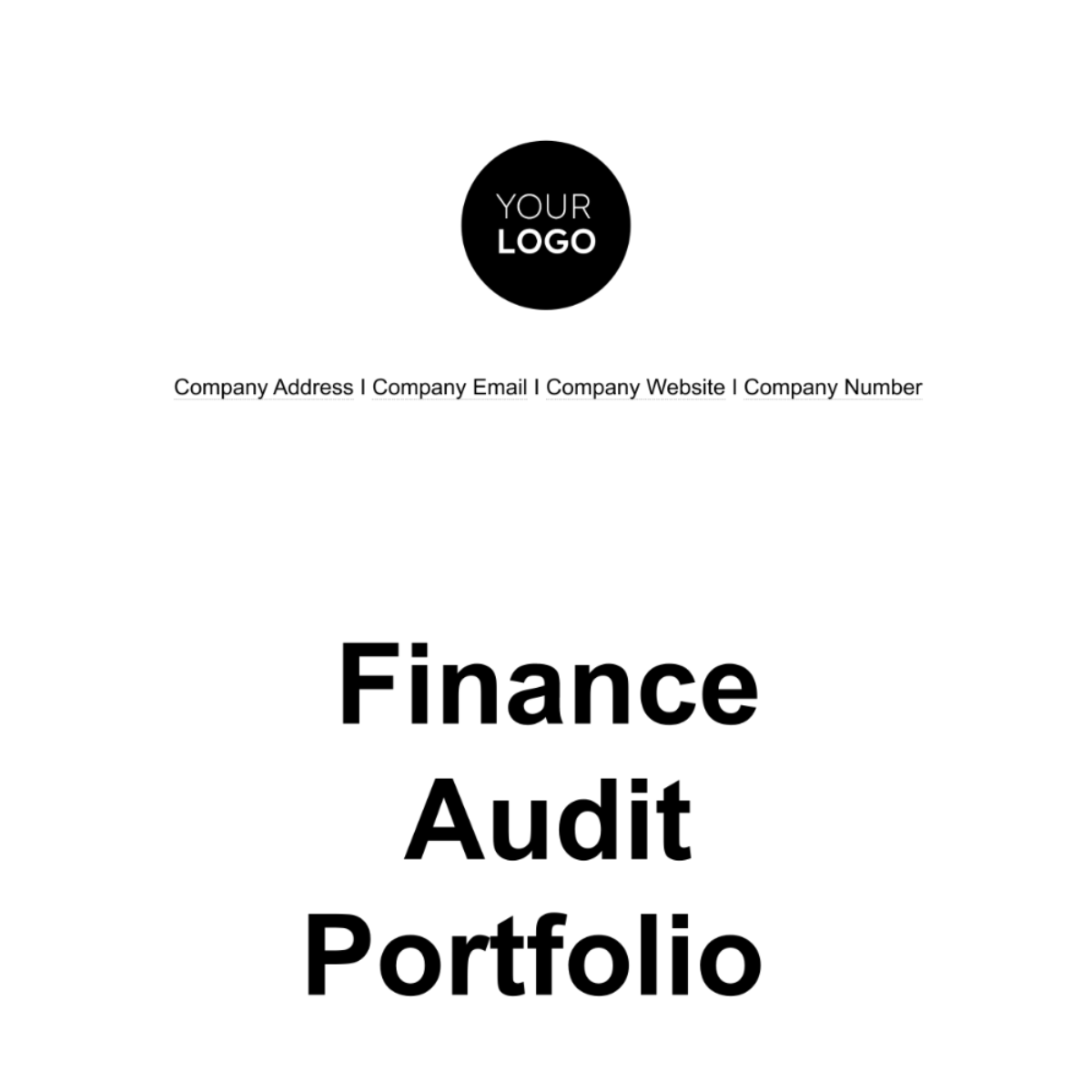 Finance Audit Portfolio Template