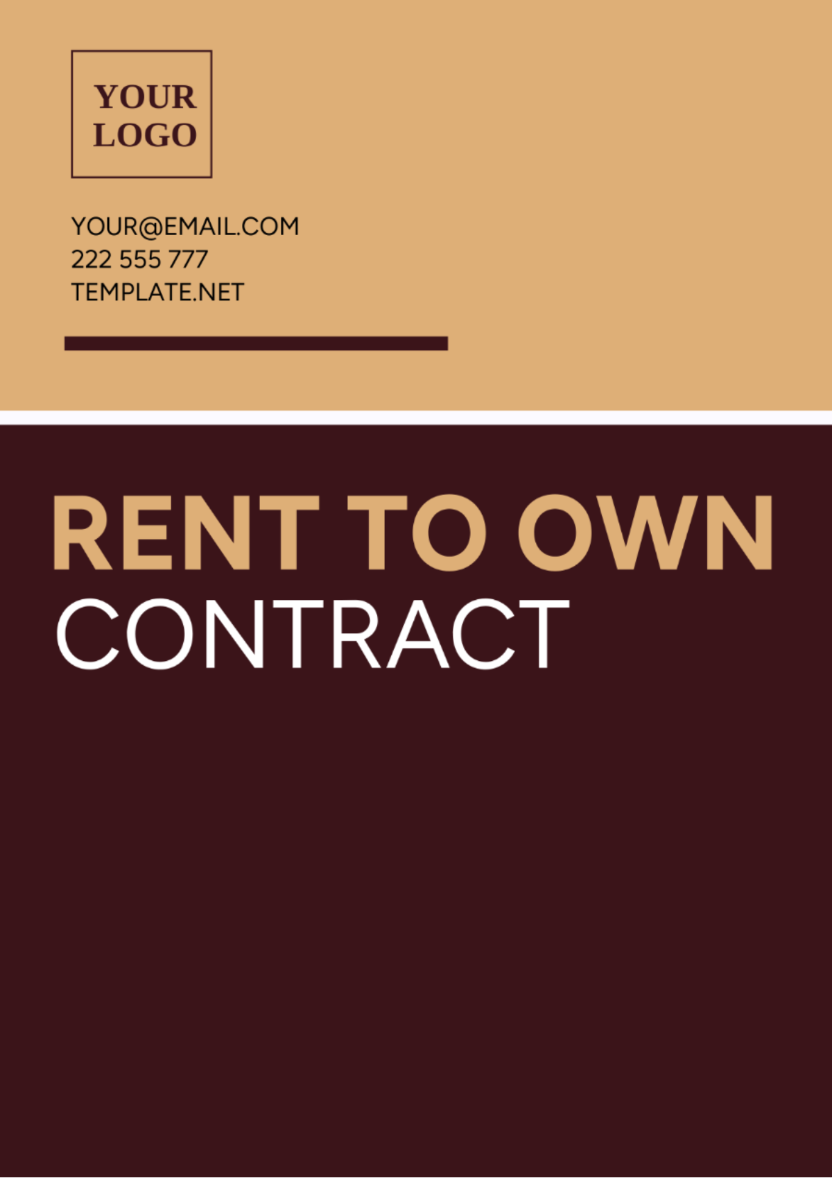 Rent To Own Contract Template