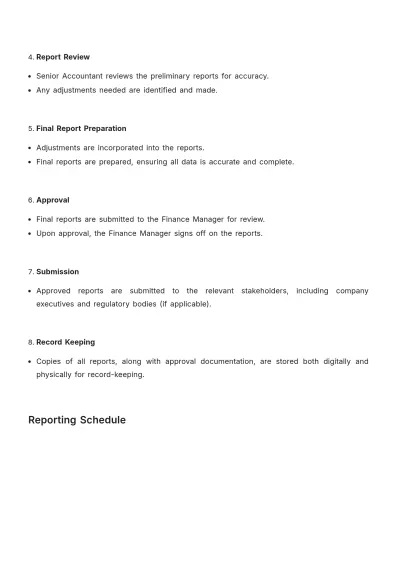 Free Accounts Reporting Procedure Template to Edit Online