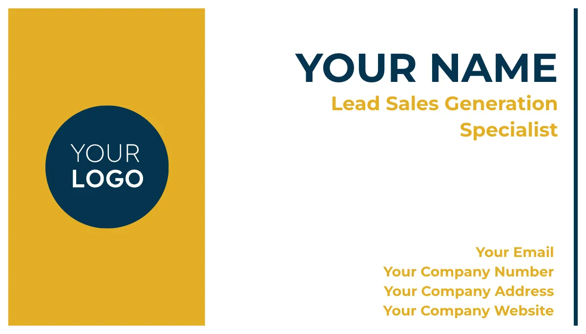 Free Sales Lead Generation Specialist Business Card Template to Edit Online