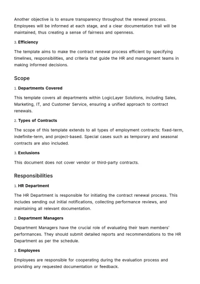 Free Contract Renewal Schedule HR Template to Edit Online