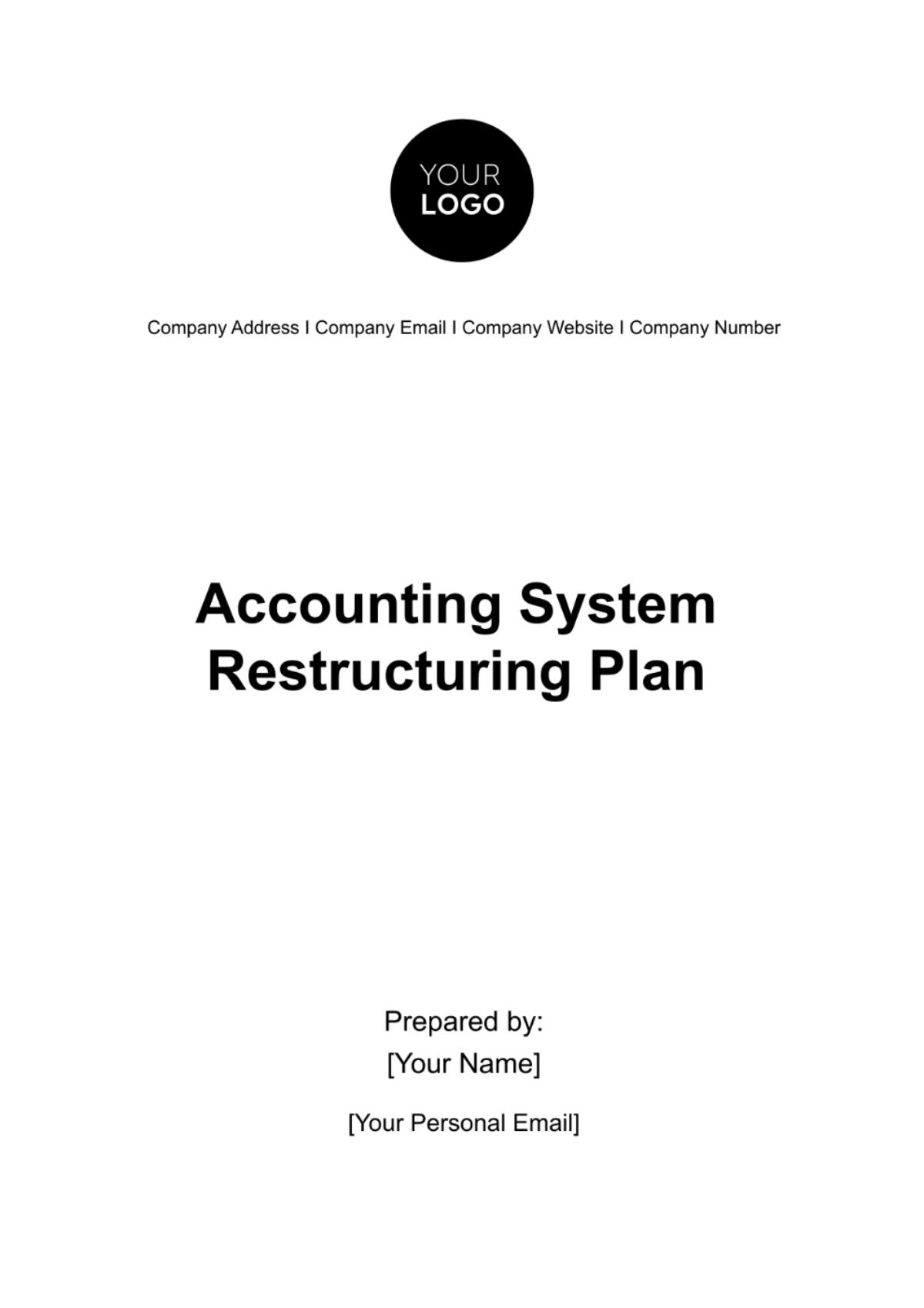 Accounting System Restructuring Plan Template