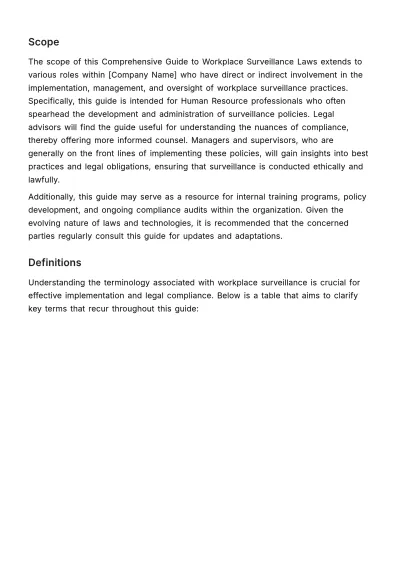 Free Comprehensive Guide to Workplace Surveillance Laws HR Template to Edit Online