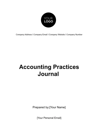 Free Accounting Practices Journal Template to Edit Online