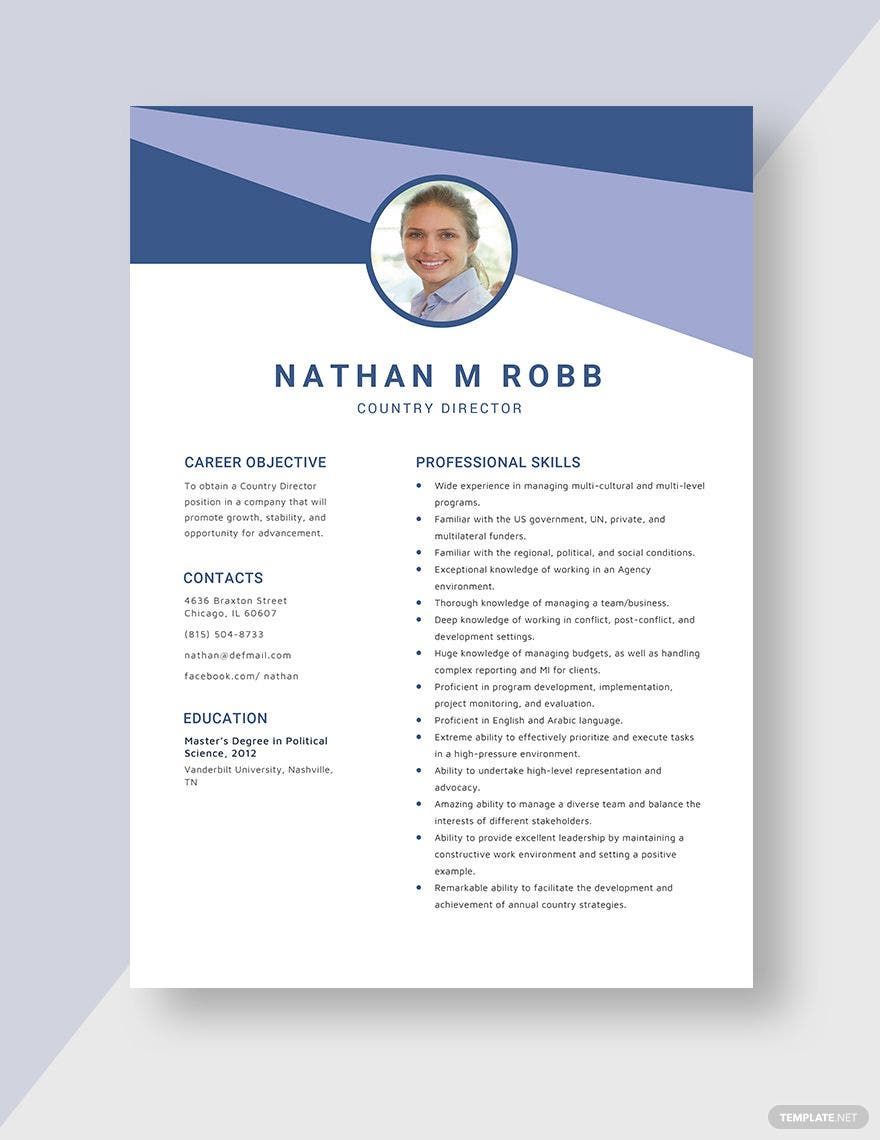 Country Director Resume